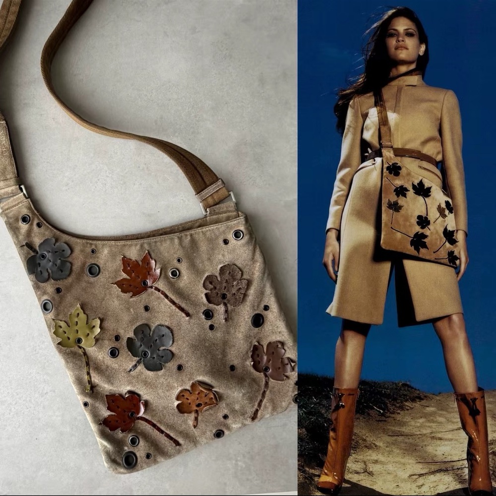 Prada Vintage Fall 1999 Tan Suede Crossbody Bag